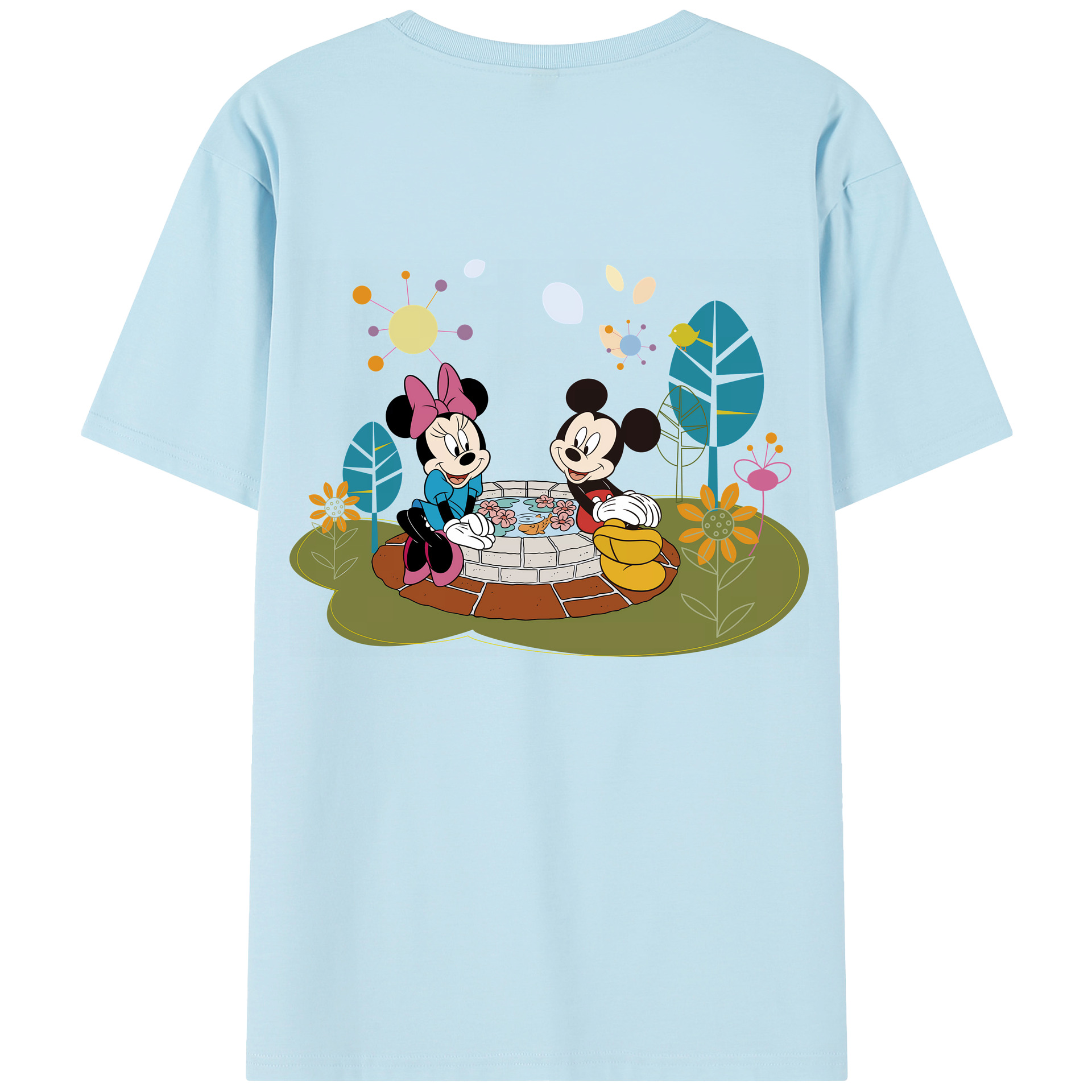 （画像用） ミッキーマウス Mickey Mouse 綿100％半袖Tシャツ（背面プリント）